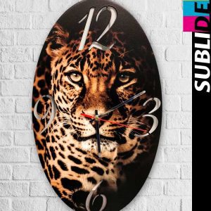 Reloj Ovalado Sublimación Digital Leopardo